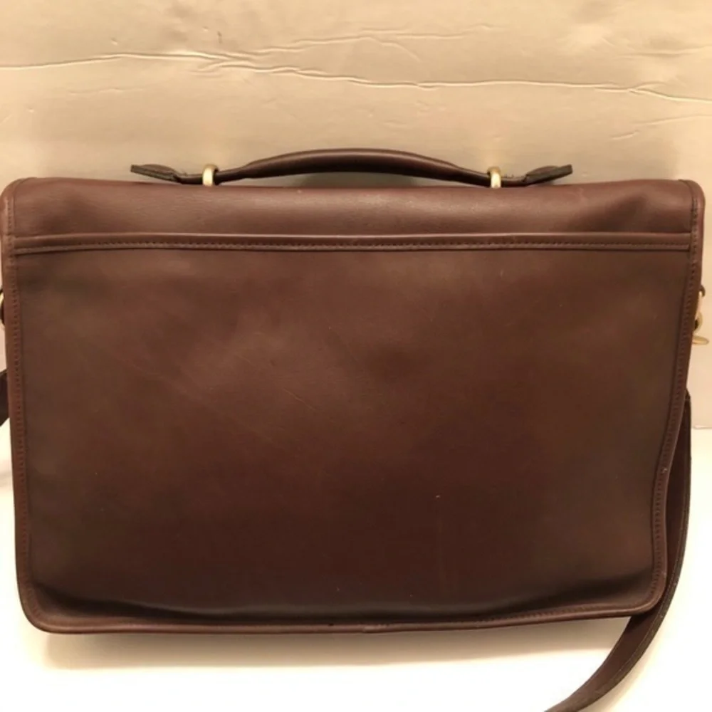Coach vintage brown leather briefcase laptop bag
